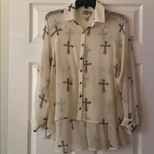 Ivy James cross blouse size XS